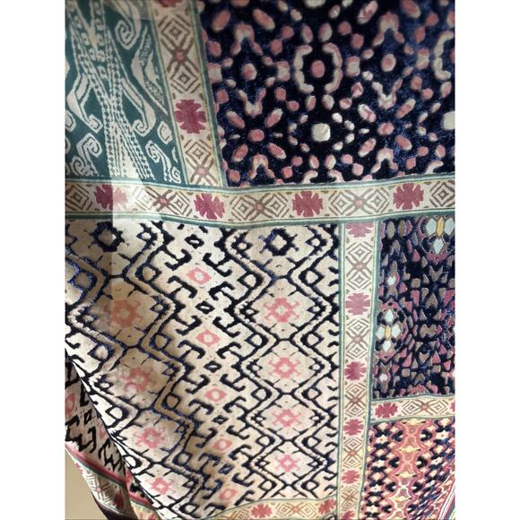 ANTHROPOLOGIE Frida Akemi + Kin Burnout silk Velvet Kimono tunic O/S Multi clr - Picture 9 of 16
